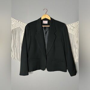 Vintage Pendleton Black Wool Blazer in Black Size 12